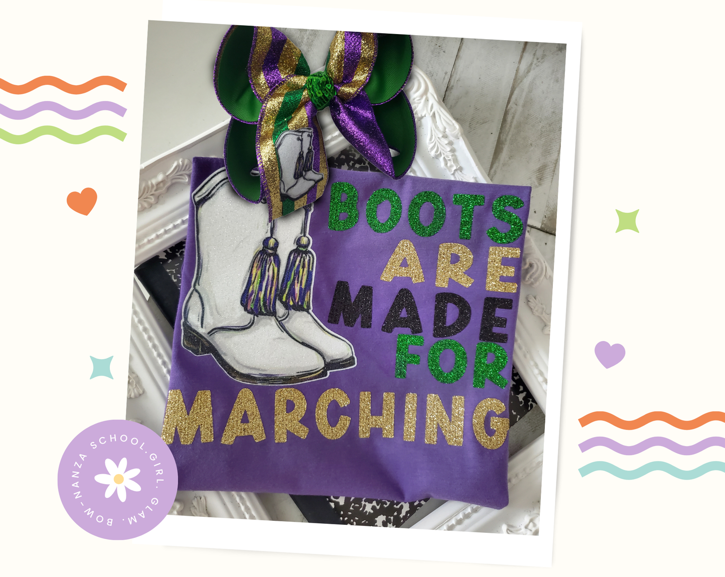 Mardi Gras Boots T-Shirt Black