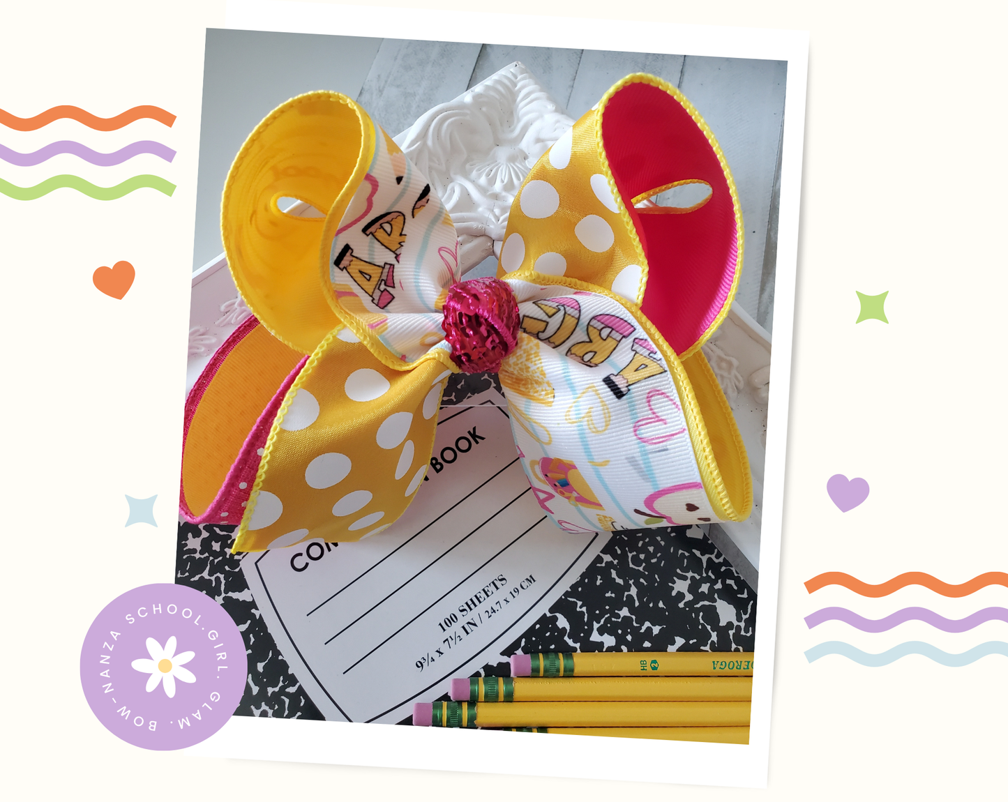 ABC School Hair Bow