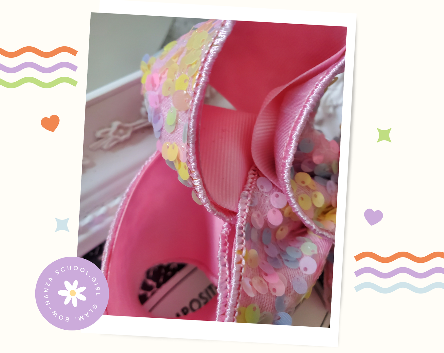 Sequin Pastel Birthday Hair Bow