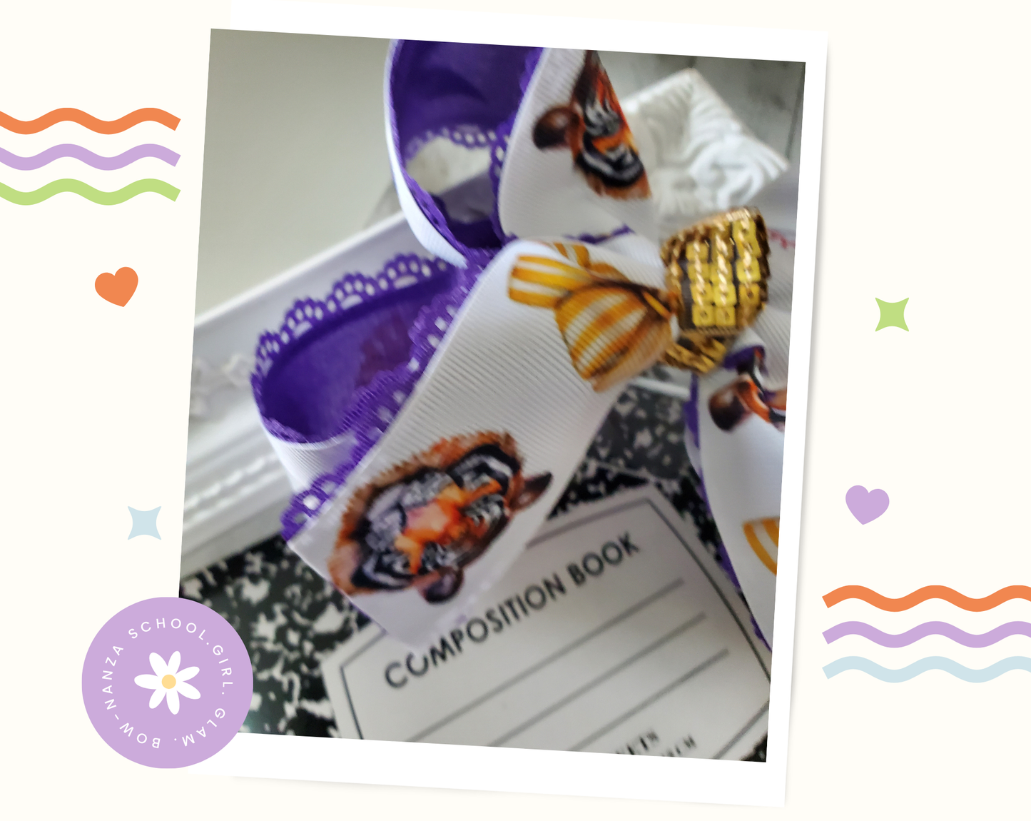 Tigers Baseball Hair Bow