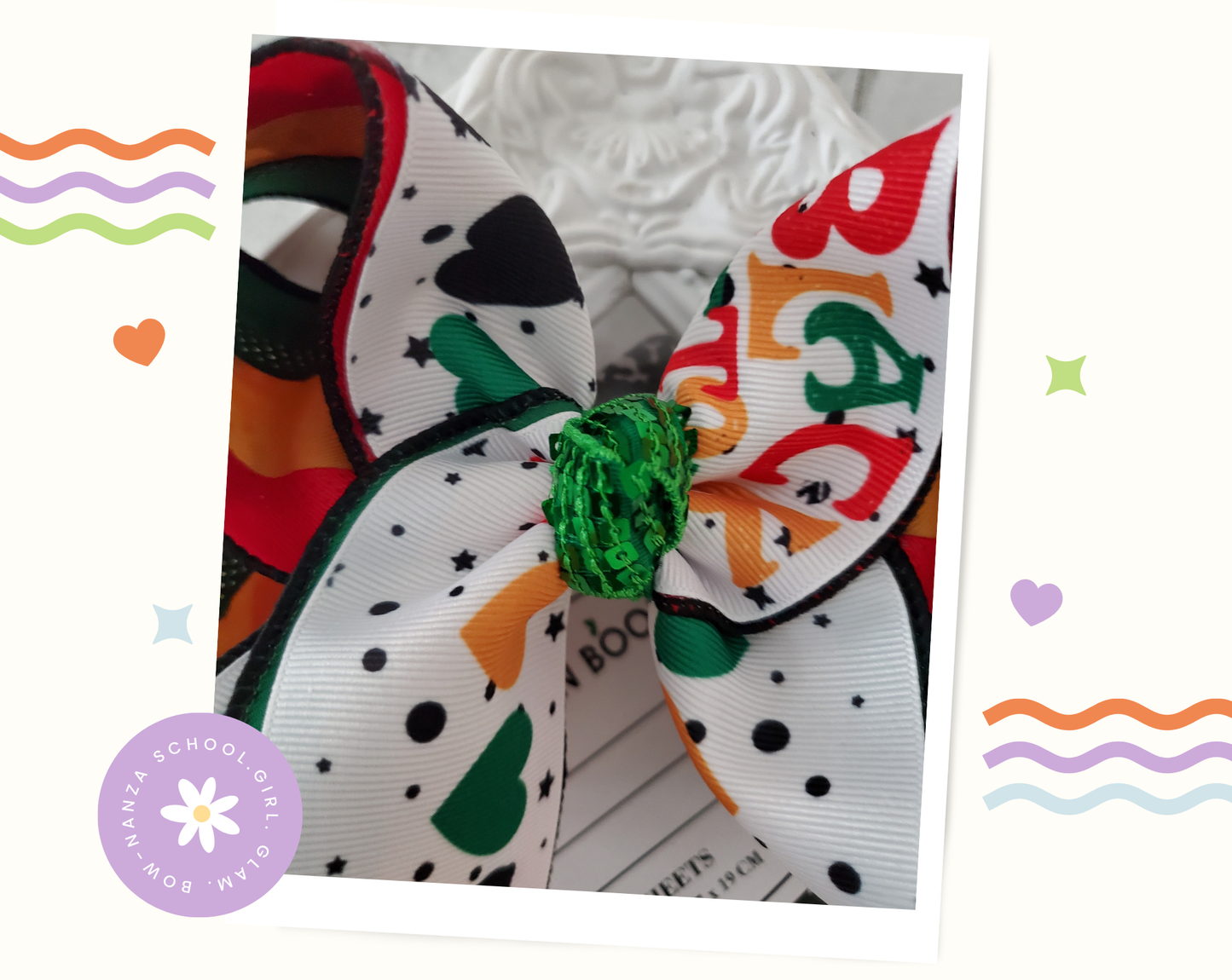 Black History Month Hair Bow