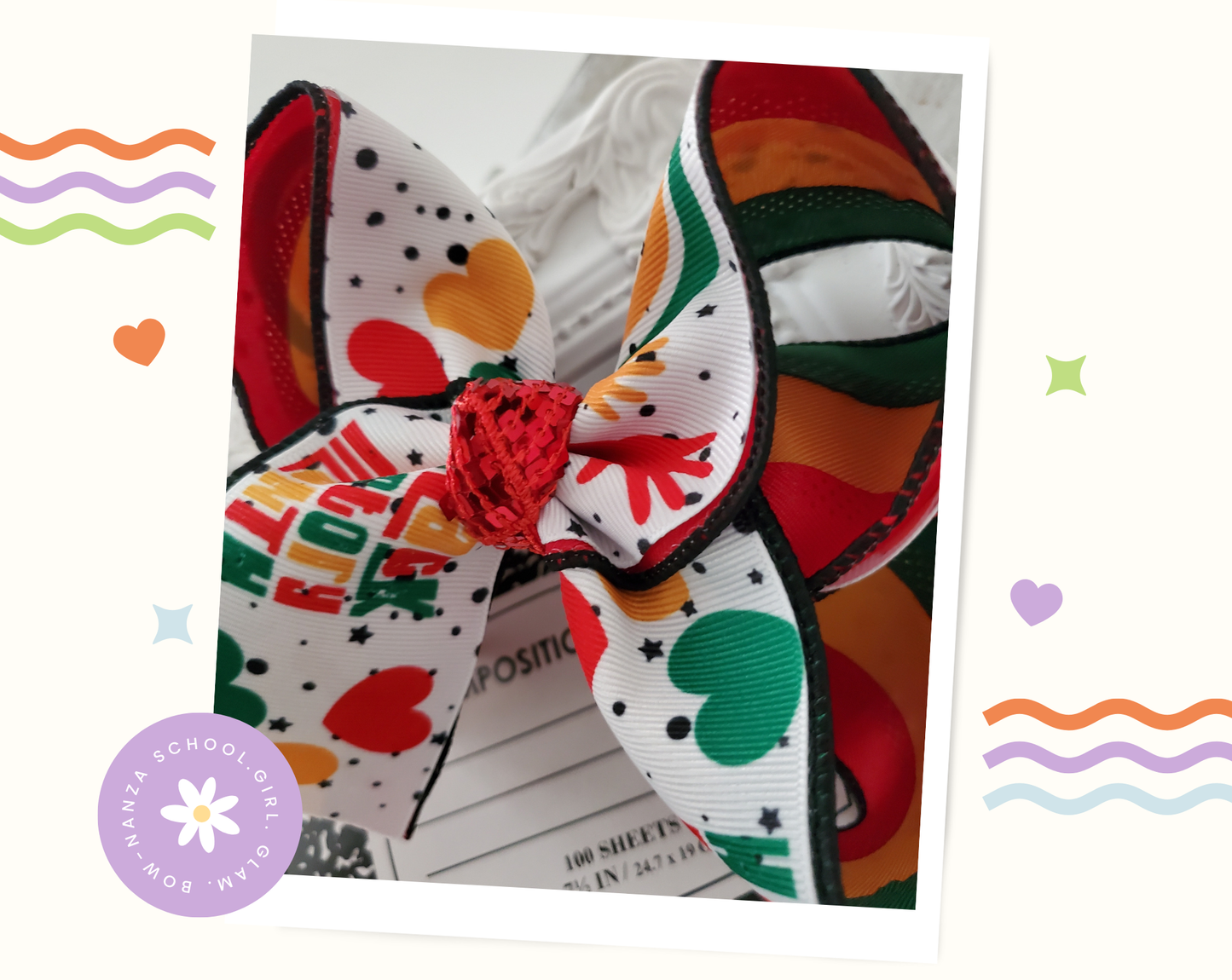 Black History Month Hair Bow