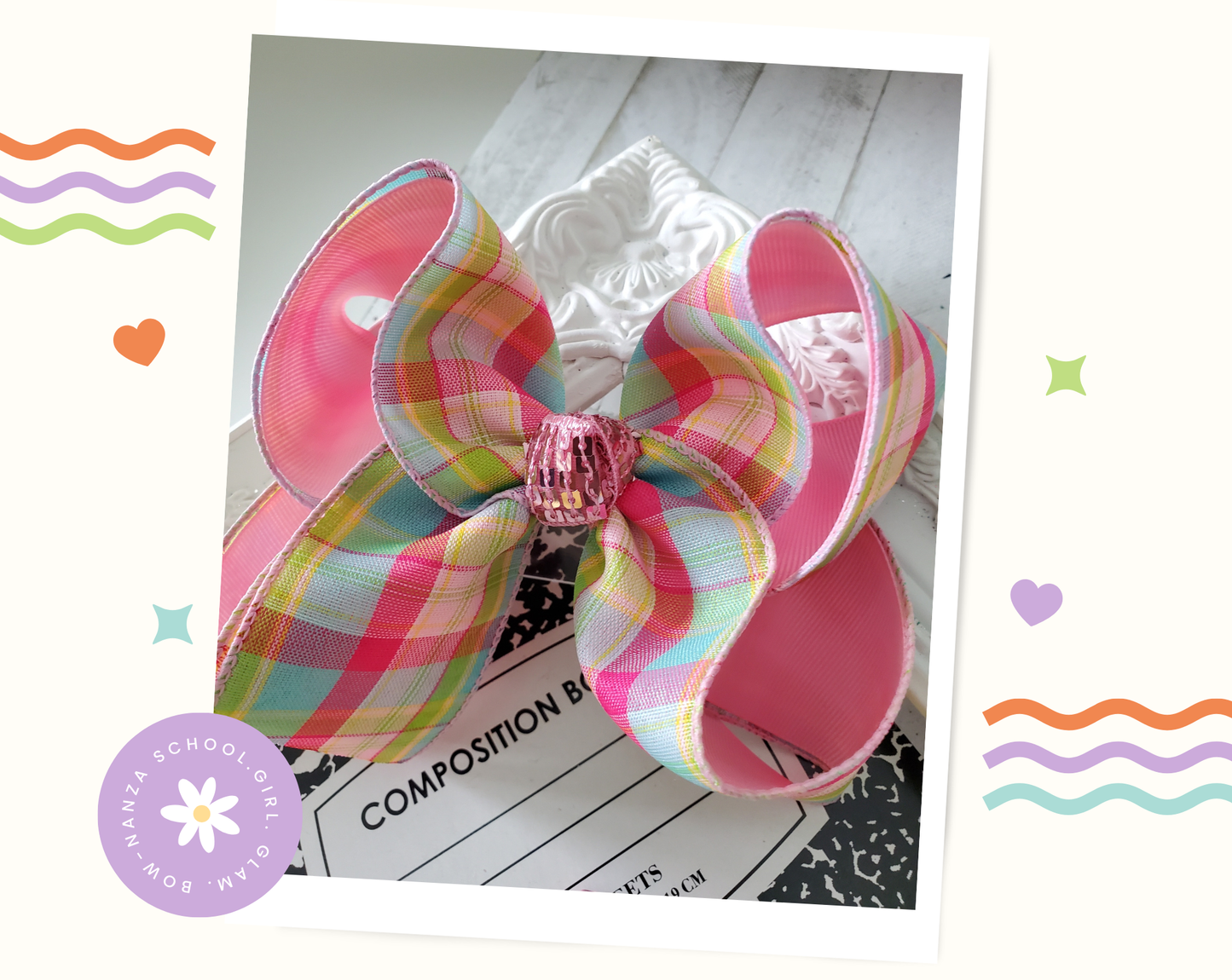Gingham Plaid Easter Hair Bow