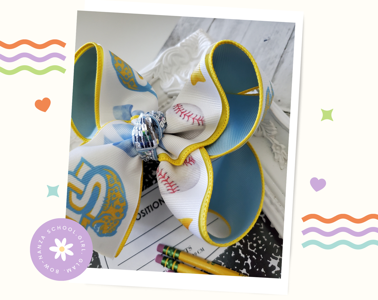 Jaguars Baseball Hair Bow