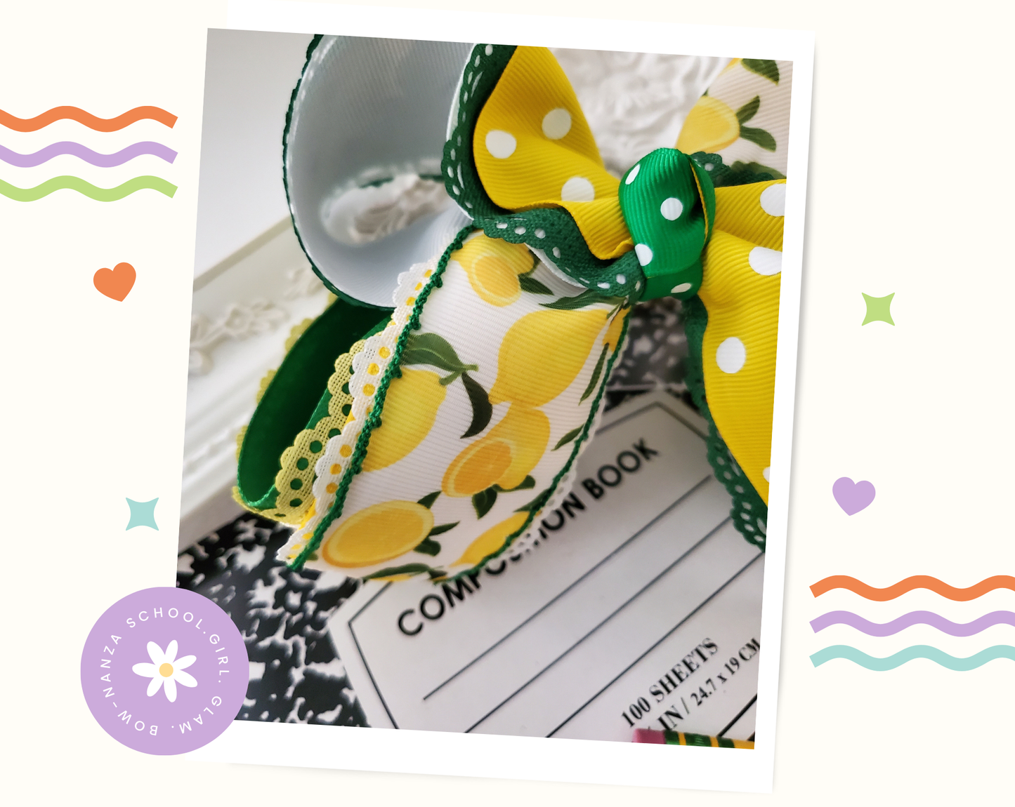Lemon Hair Bow