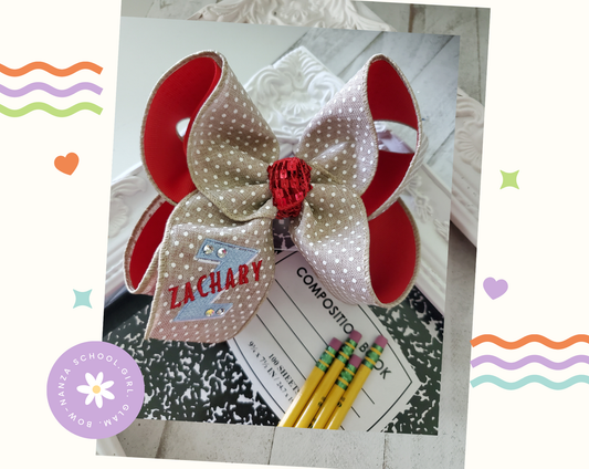 Zachary Logo Hair Bow Bling