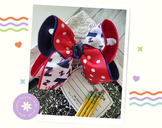 Zachary Schools Hair Bow (Red Polka)