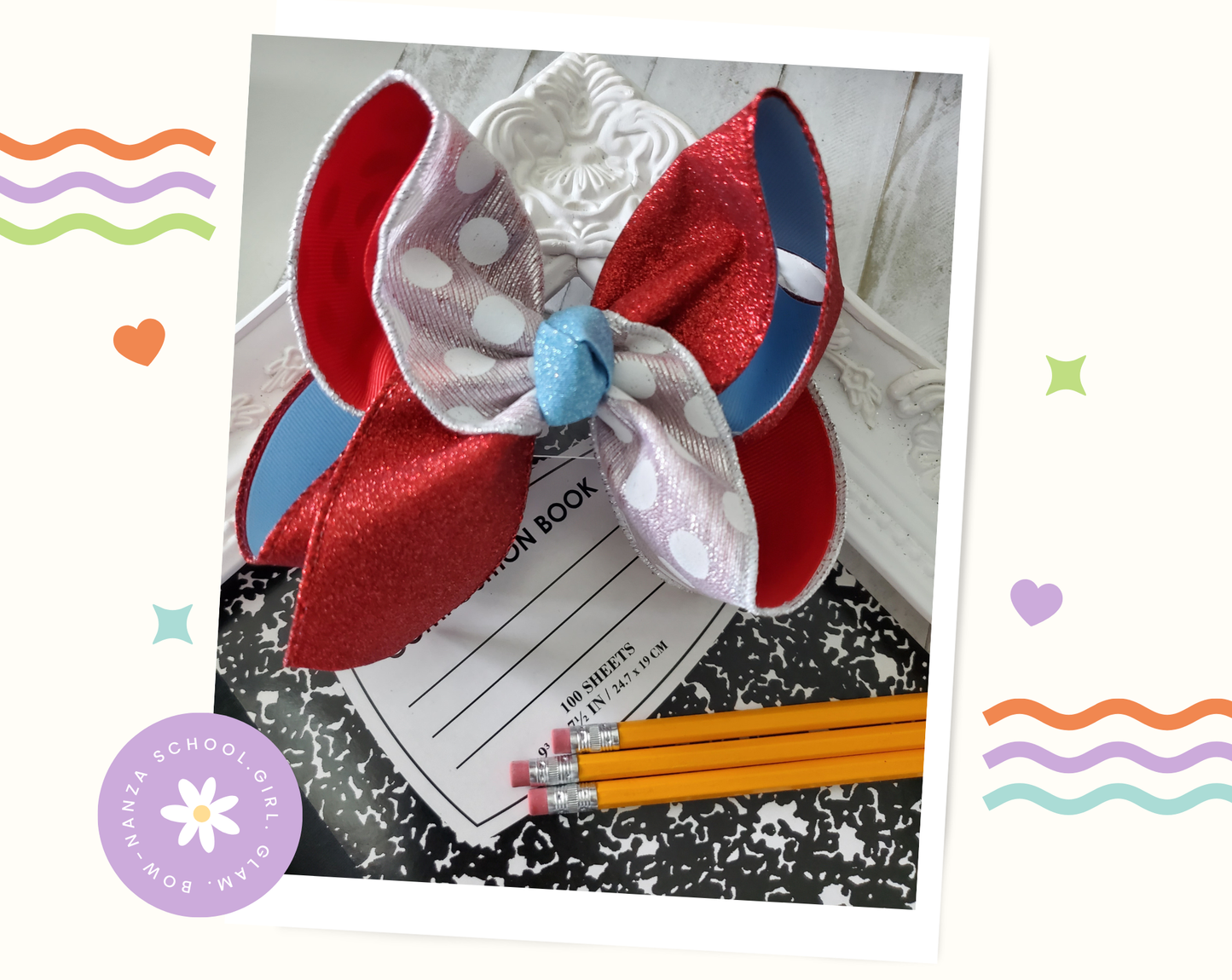Z Broncos Glitter Bows