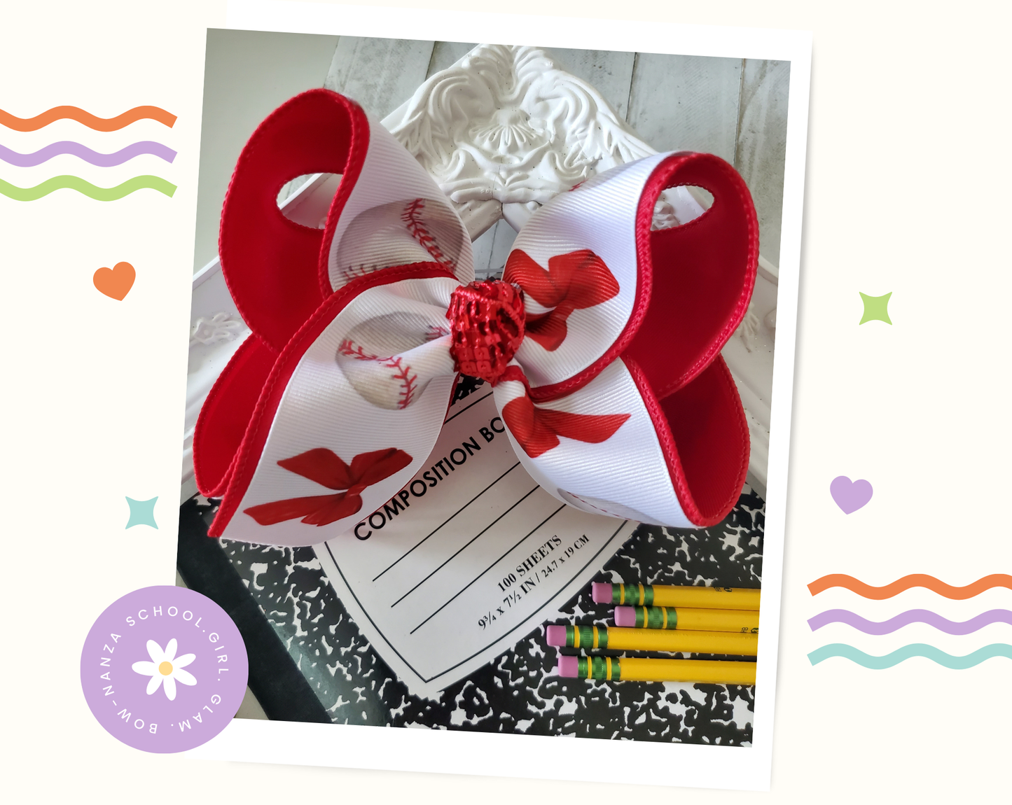 Baseball Hair bow