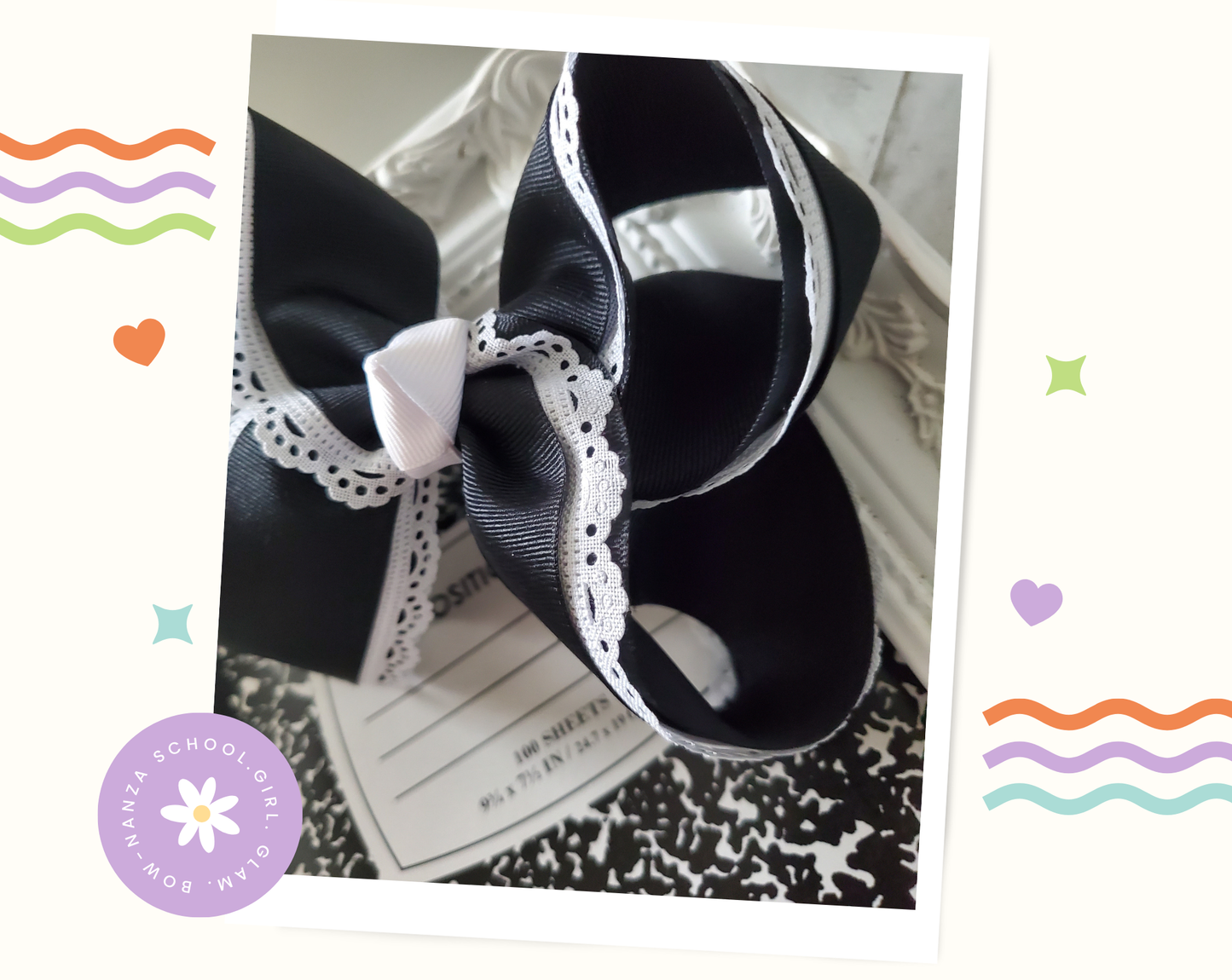 Black Hair Bow