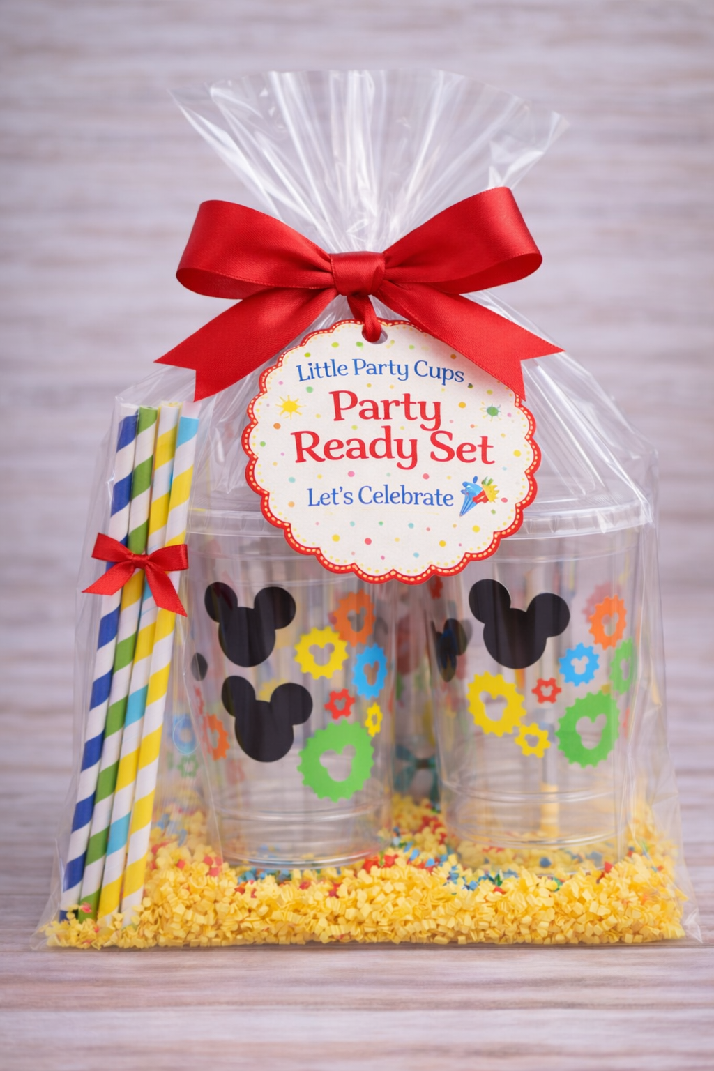 Clubhouse Birthday Party Cups | Kids Party Cups with Lids & Straws