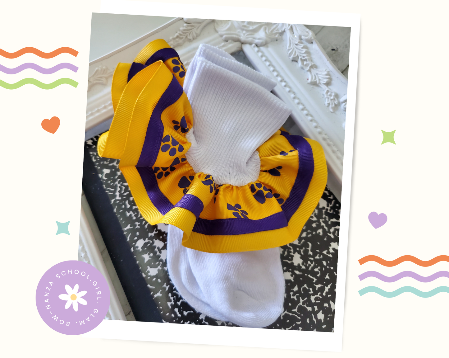 Geaux Tigers Ruffle Socks