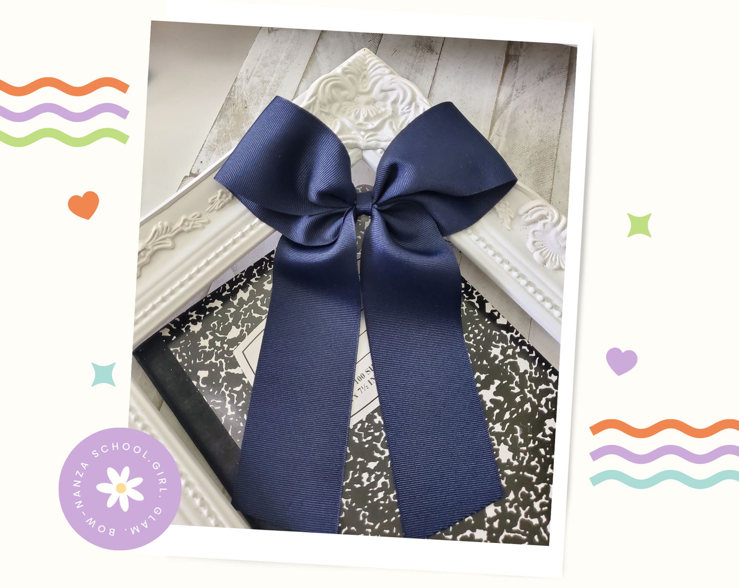School Hair Bow Bundle Tails
