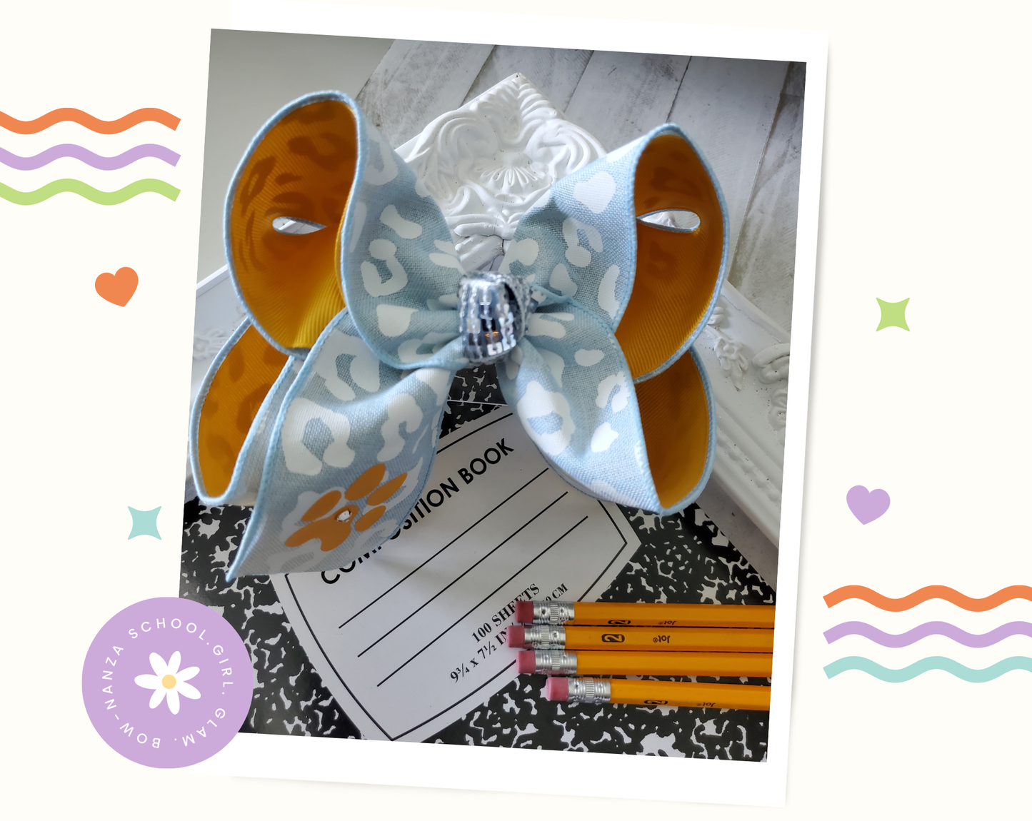 SU Jaguars Hair Bow Bling Paw