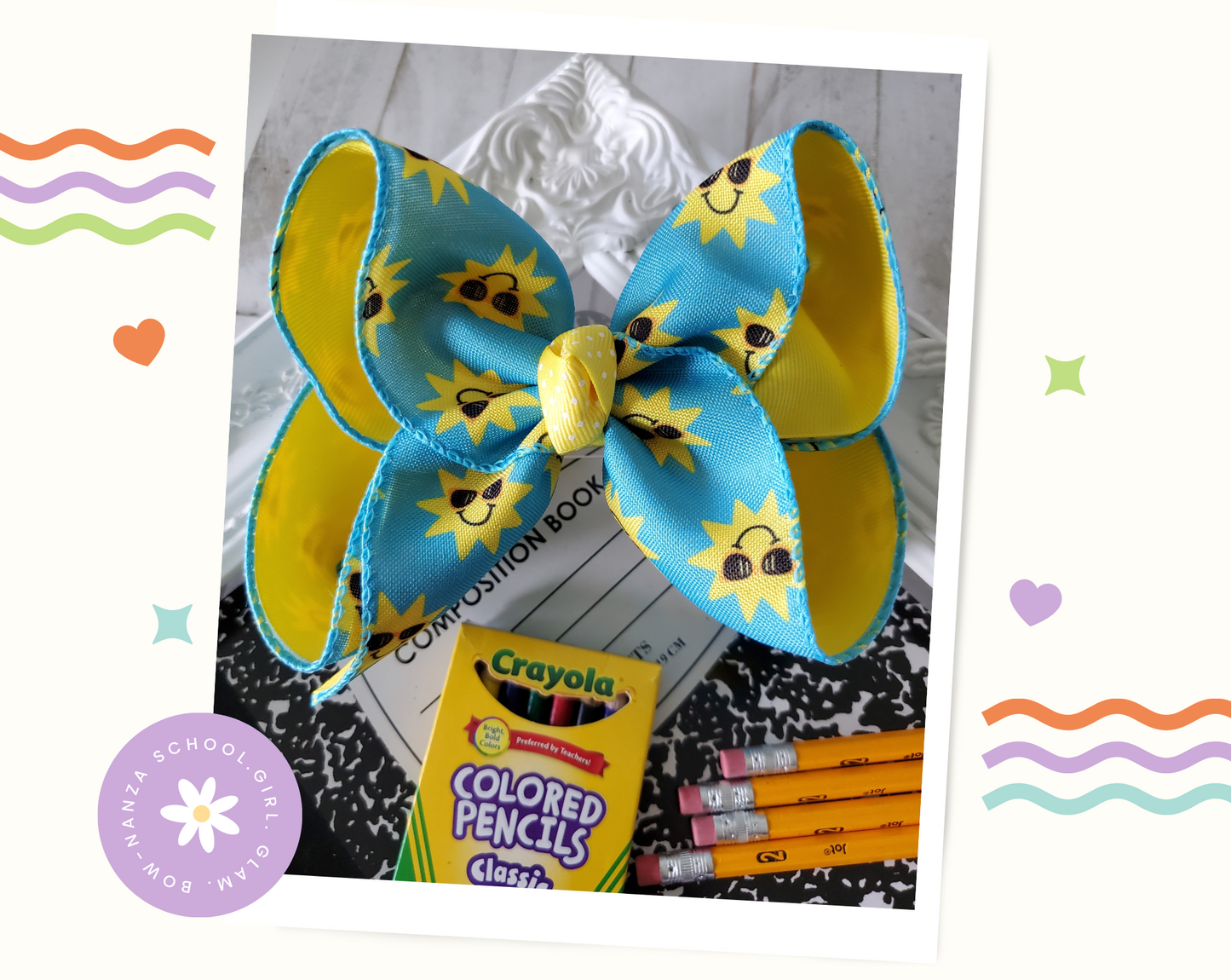 Summer Time Ribbon Hair Bow