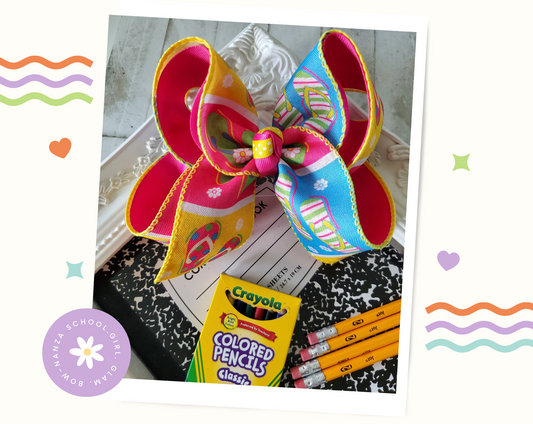 Summer Time Fun Ribbon Hair Bow