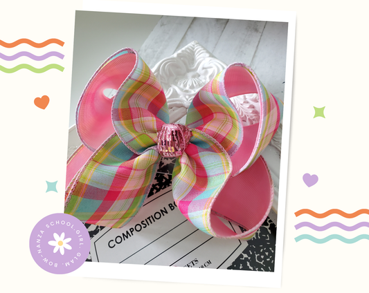 Gingham Plaid Easter Hair Bow
