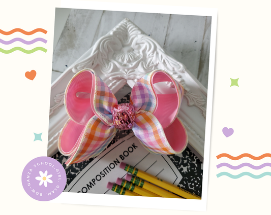 Gingham Plaid Easter Hair Bow