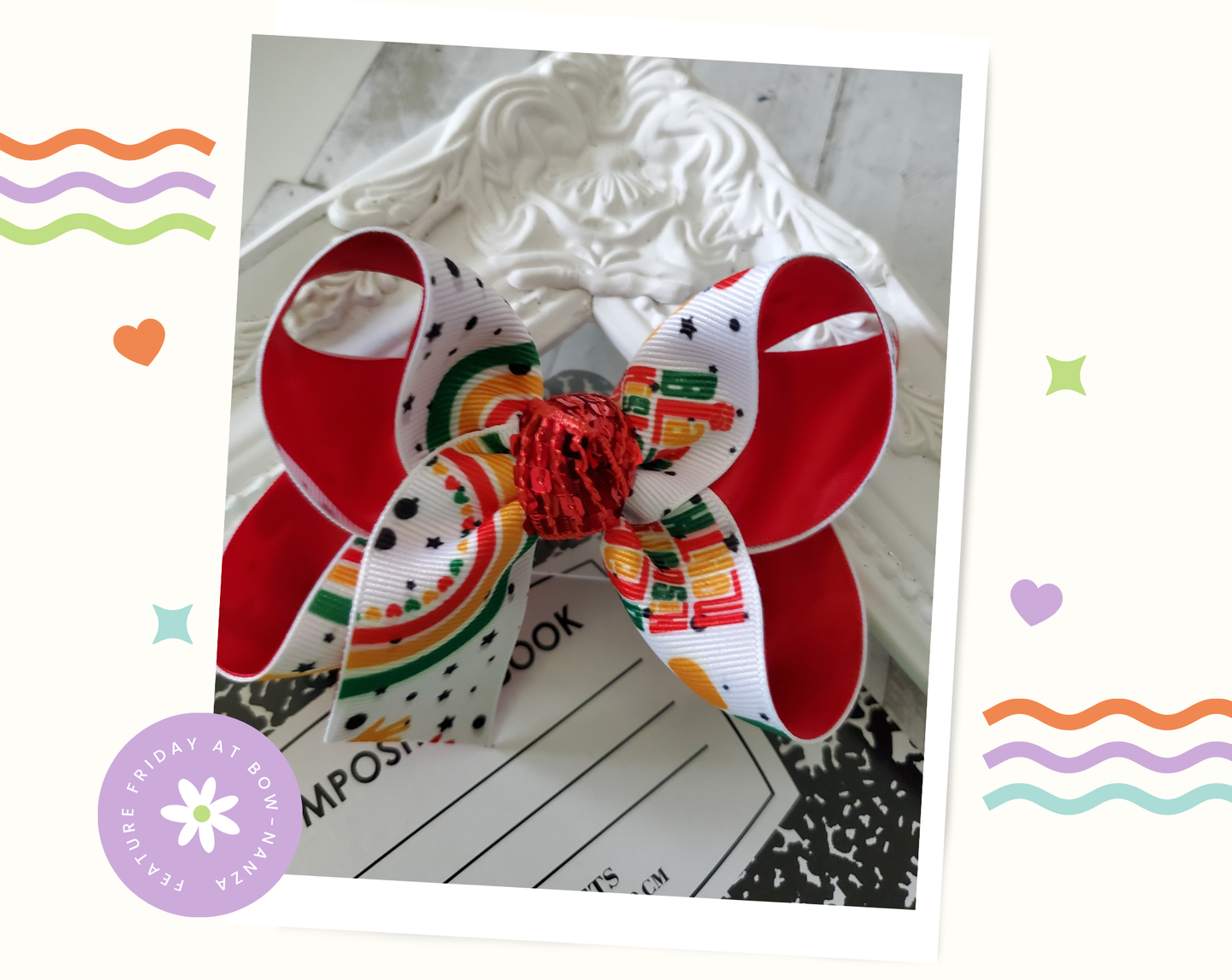 Black History Month Hair Bow