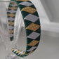 Hunter Green & Yellow Gold Woven Headband