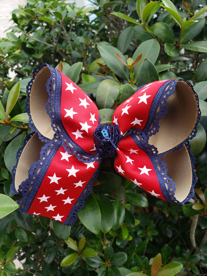 Patriotic Stars Hair Bow