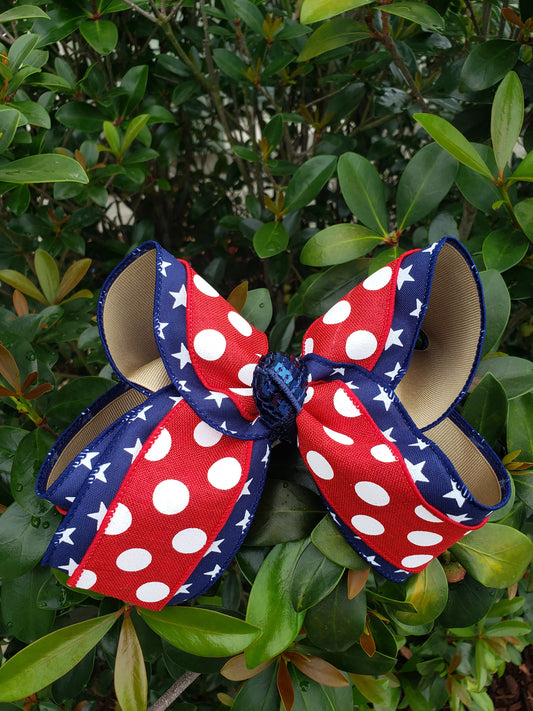 Layered Polka Dot Hair Bow