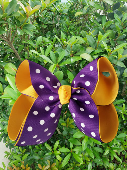 Polka Dot Tigers Hair Bow