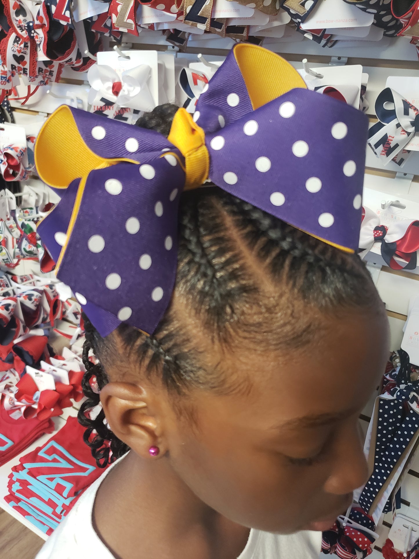 Polka Dot Tigers Hair Bow