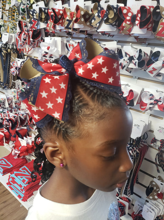 Patriotic Stars Hair Bow