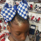 Royal Blue Harlequin Hair Bow