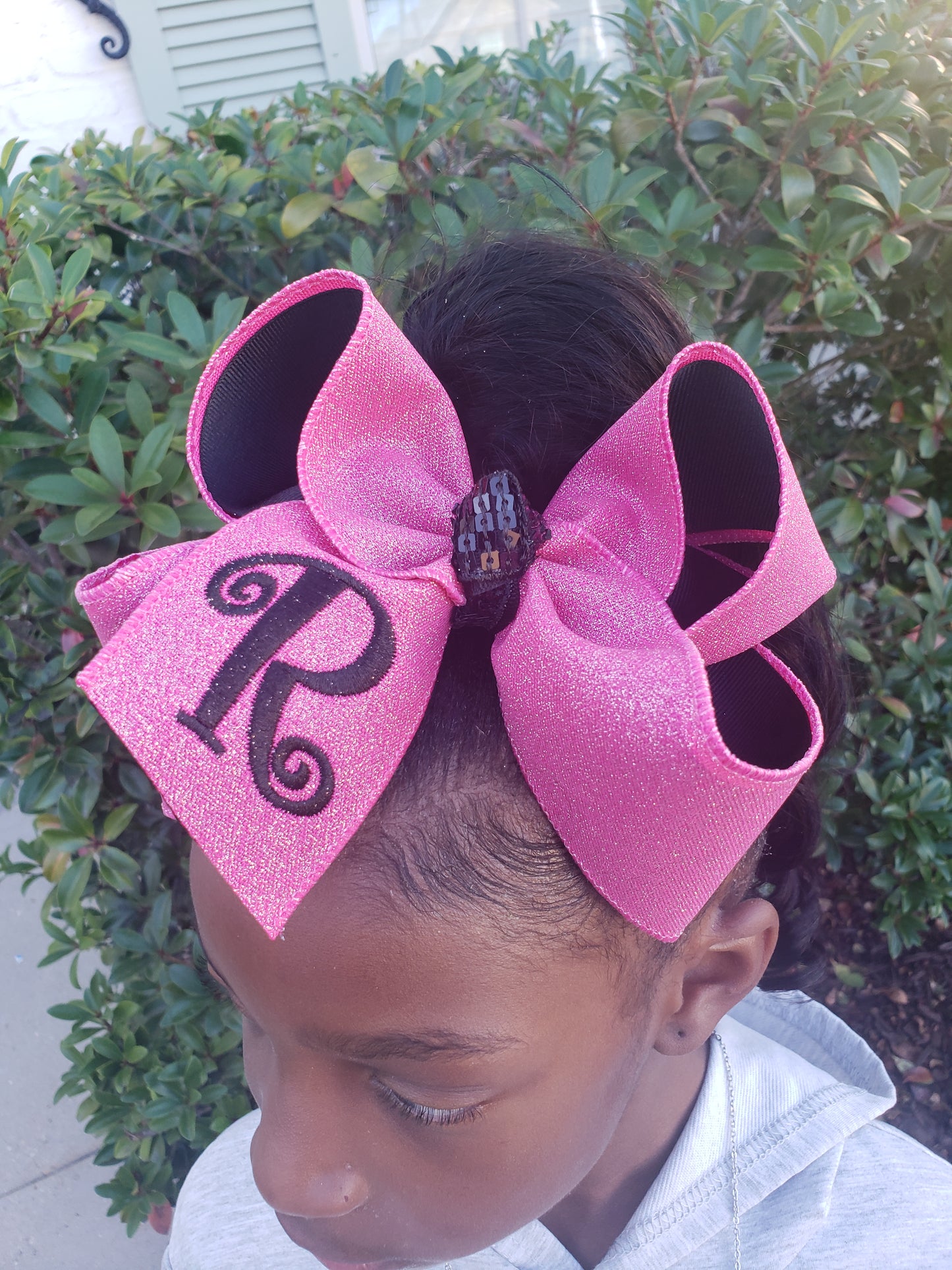 Pink Monogram Hair Bow