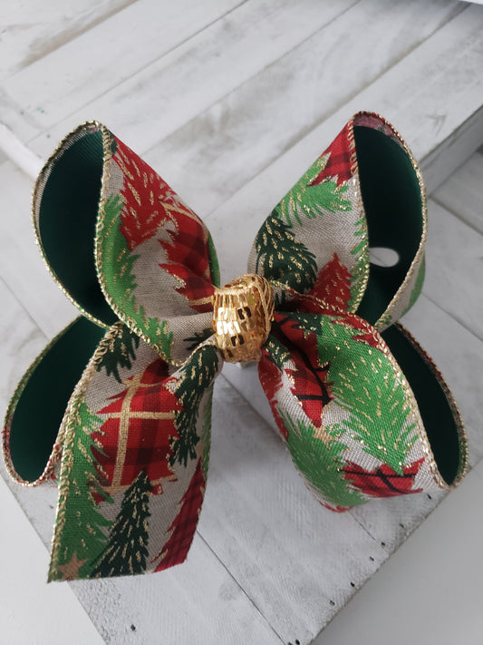 Trendy Christmas Trees Hair Bow