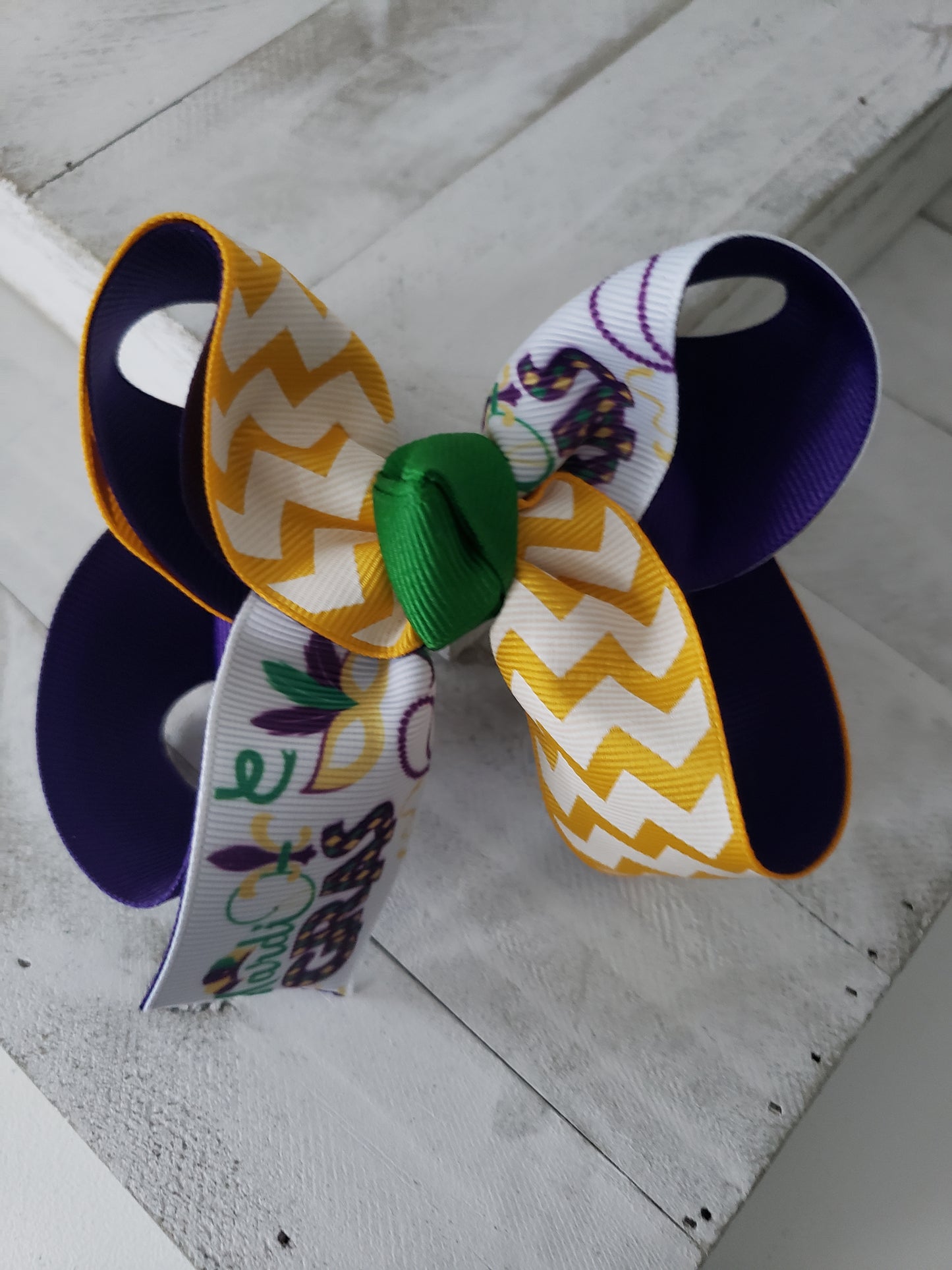 Mardi Gras Hair Bow