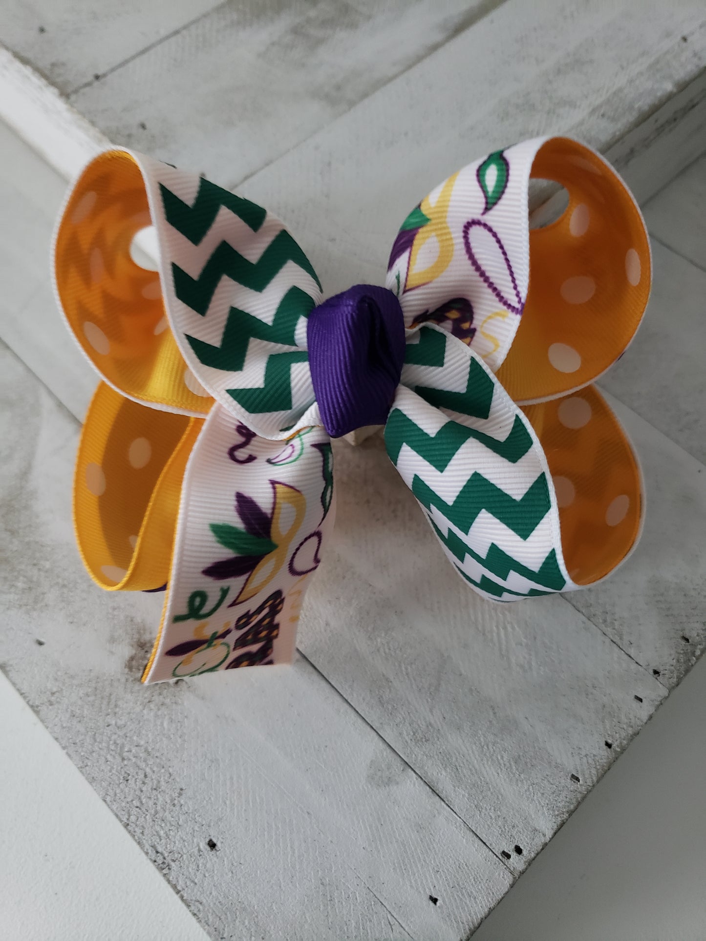 Mardi Gras Hair Bow