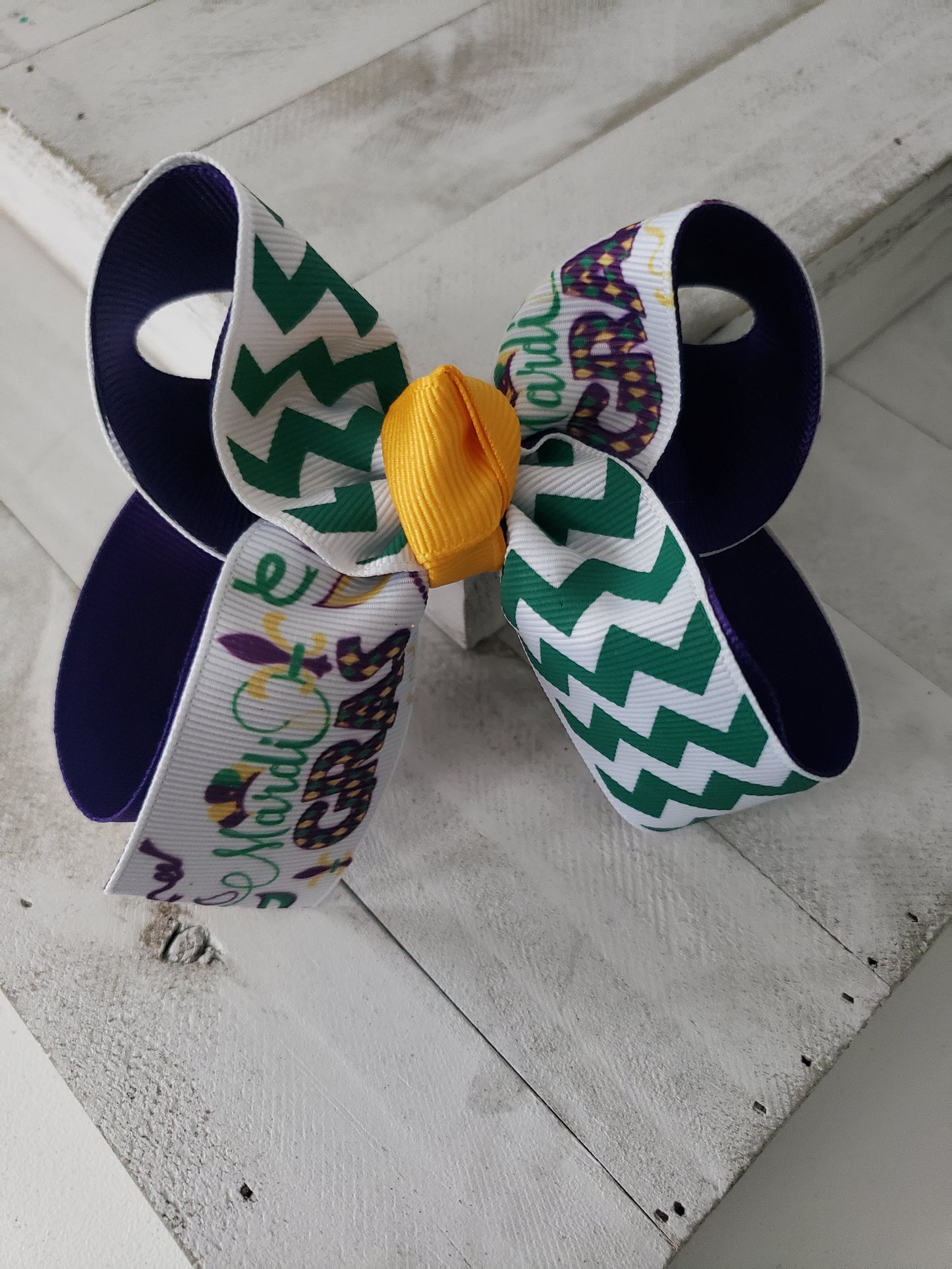 Mardi Gras Hair Bow