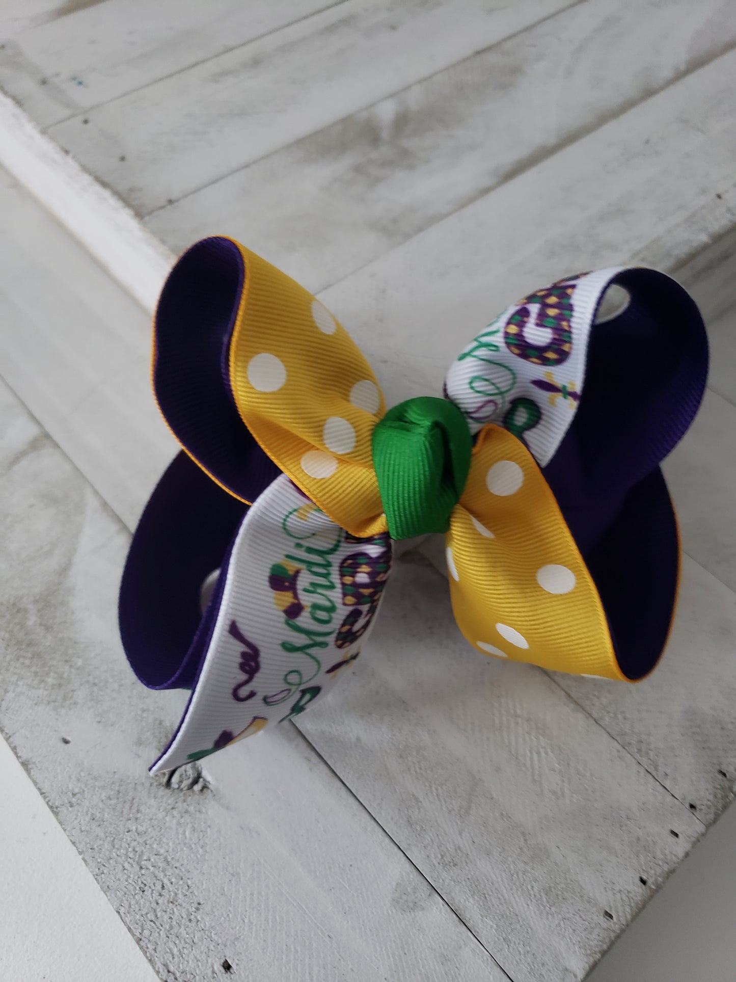 Mardi Gras Hair Bow