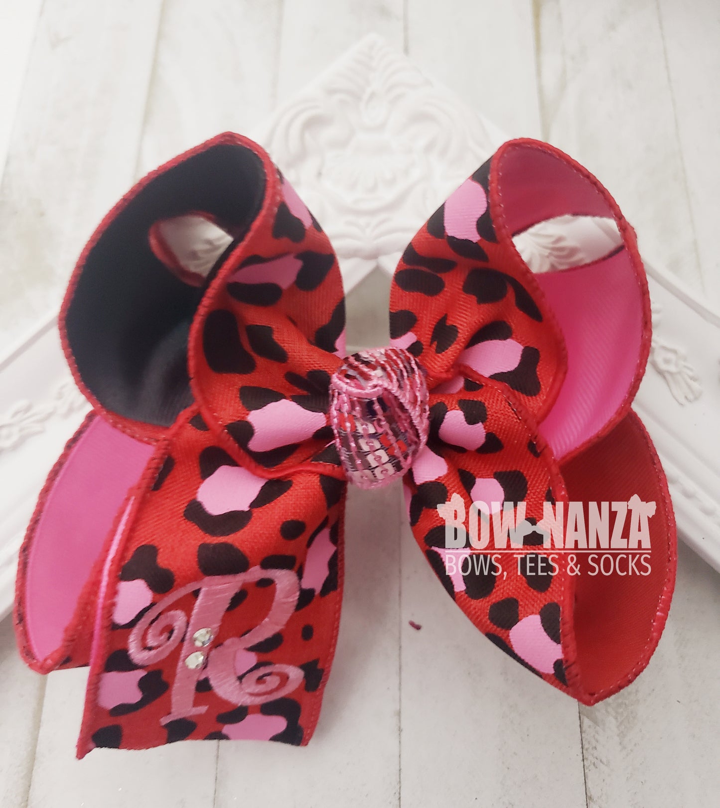 Valentine's Day Monogram Hair Bow