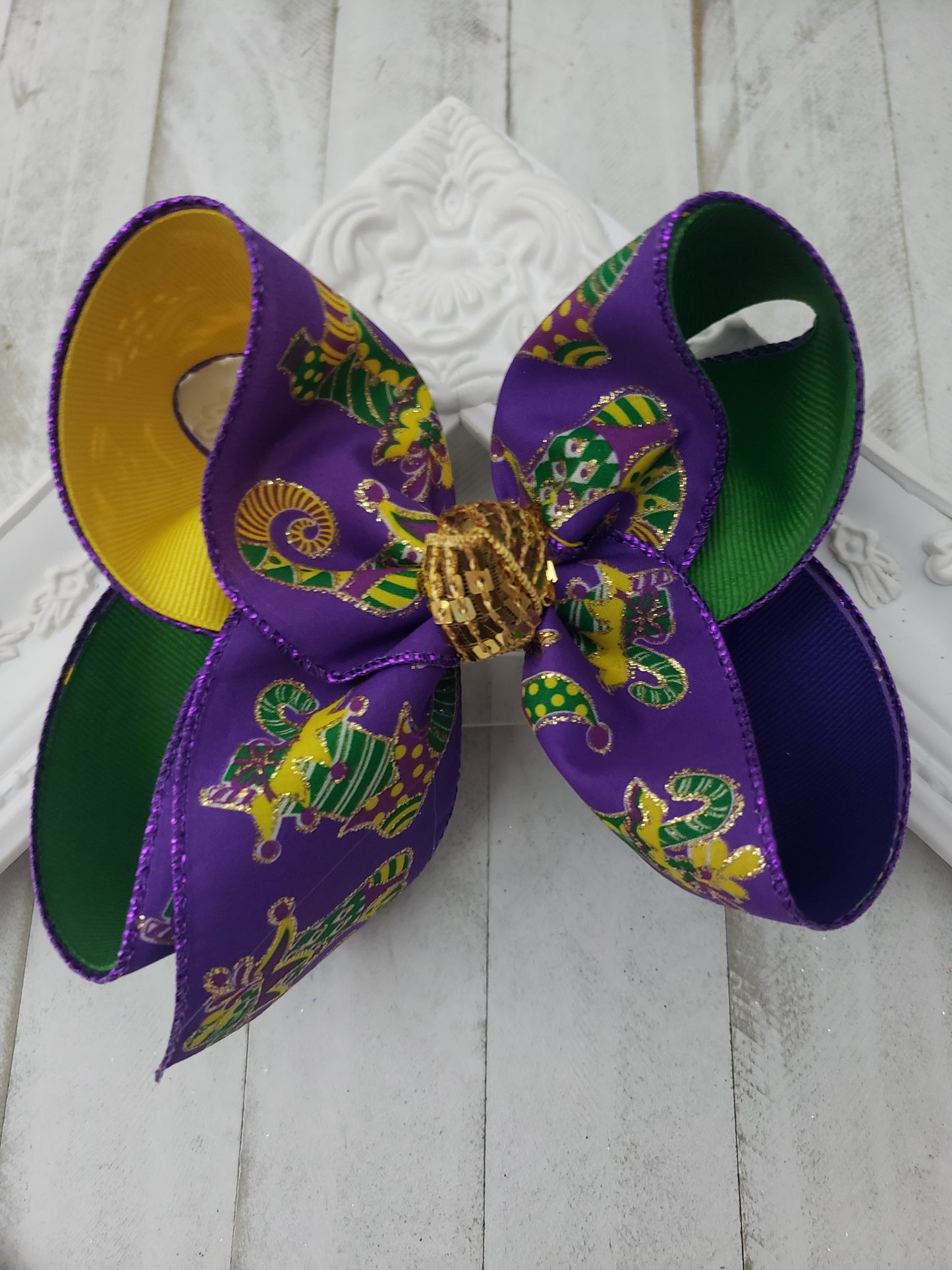 Mardi Gras Hair Bow