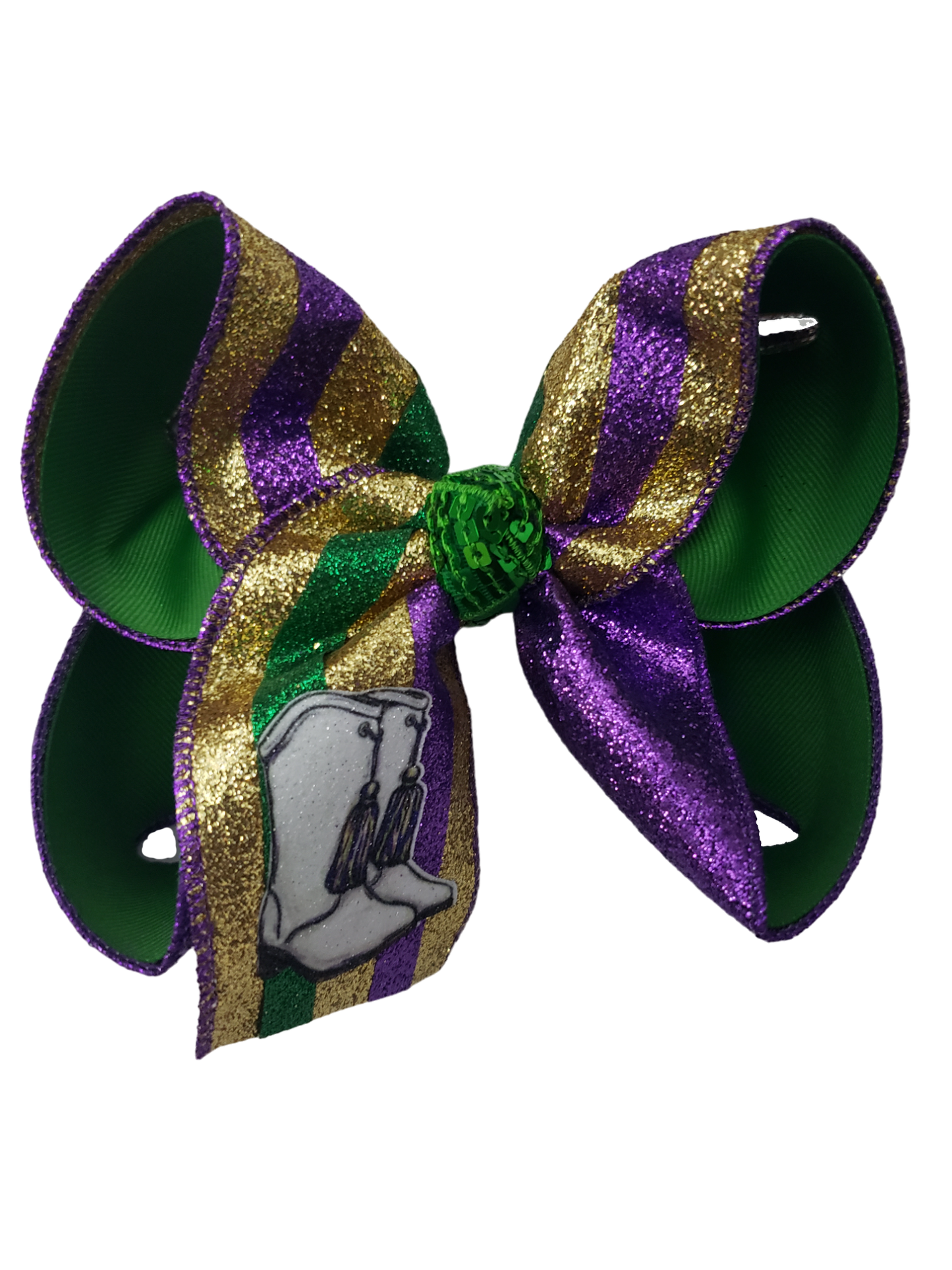 Mardi Boots Gras Hair Bow