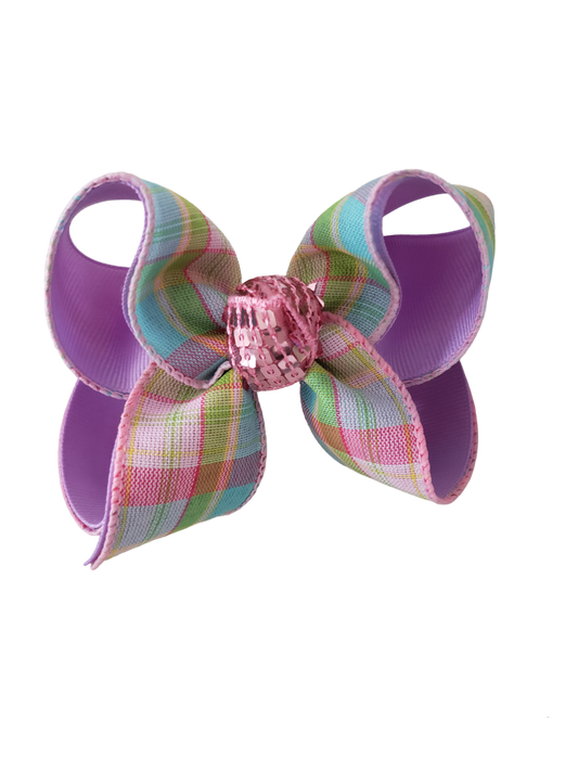 Gingham Plaid Easter Hair Bow