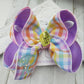 Gingham Easter Monogram Hair Bow