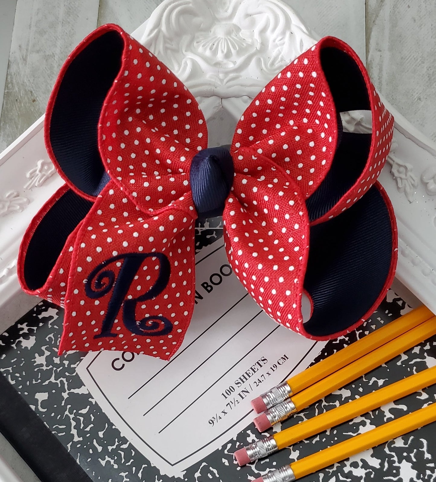 Monogram Initial Hair Bow