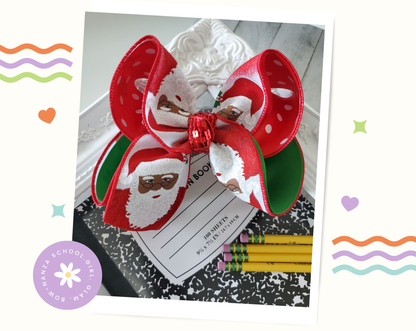 Black Santa Claus Hair Bow