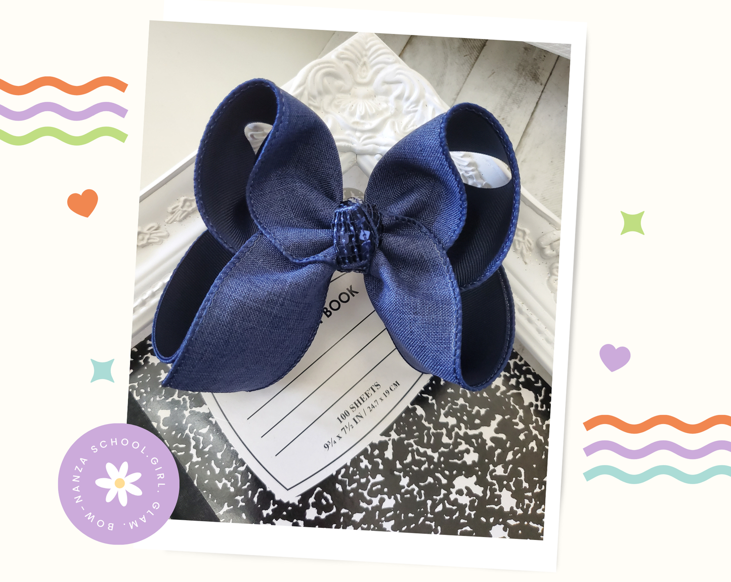 Denim Blue Hair Bow