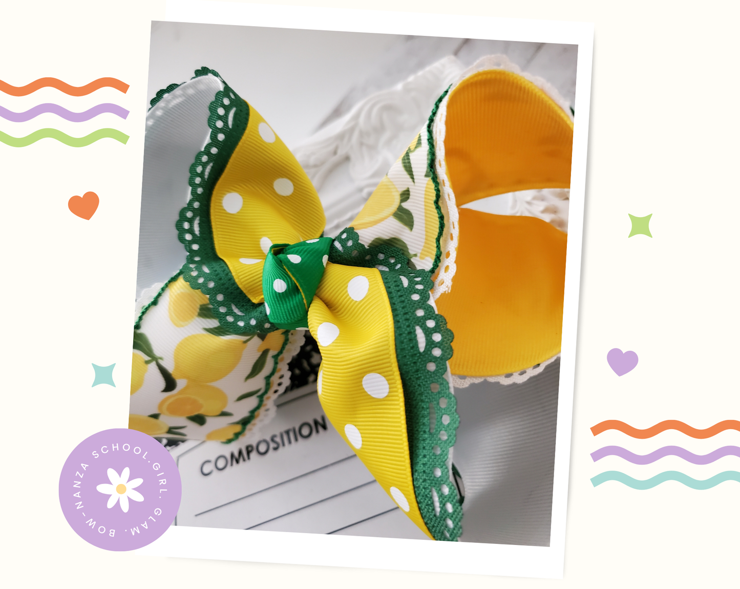 Lemon Hair Bow