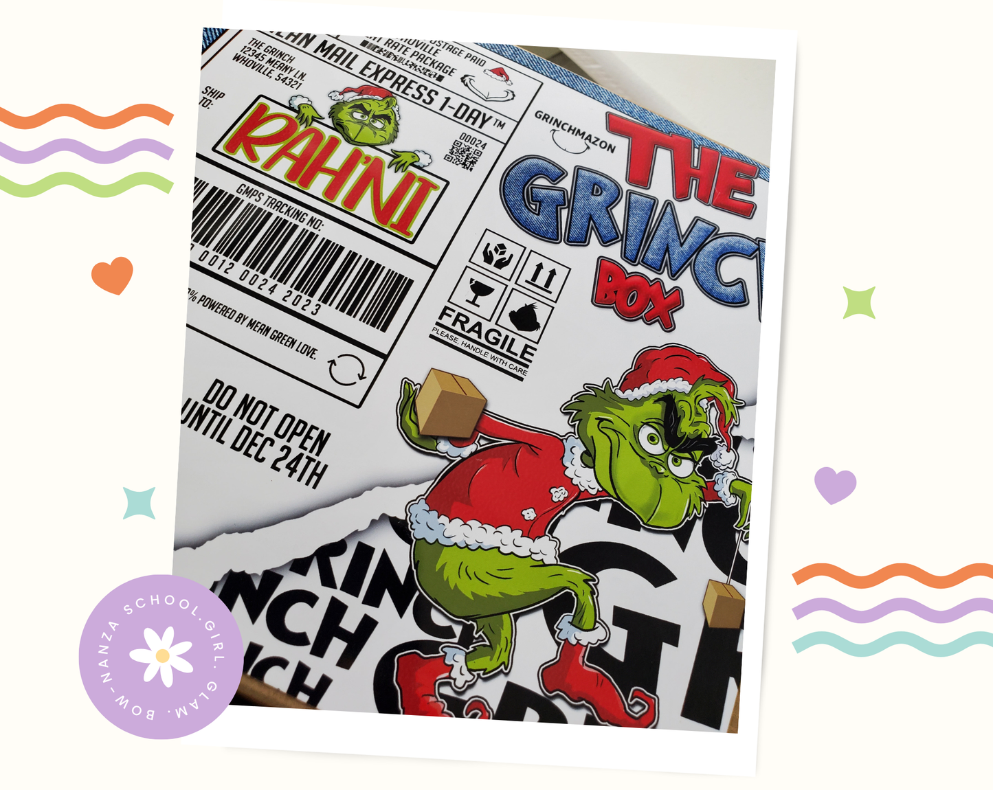 Personalized Christmas Eve Grinch Box