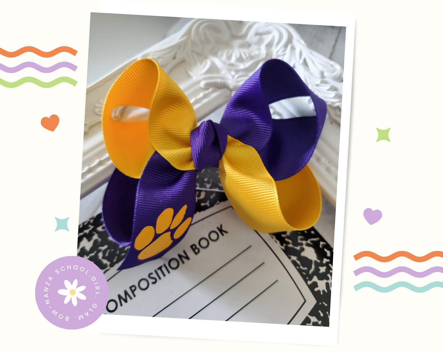 Tigers Paw Print Hair Bow