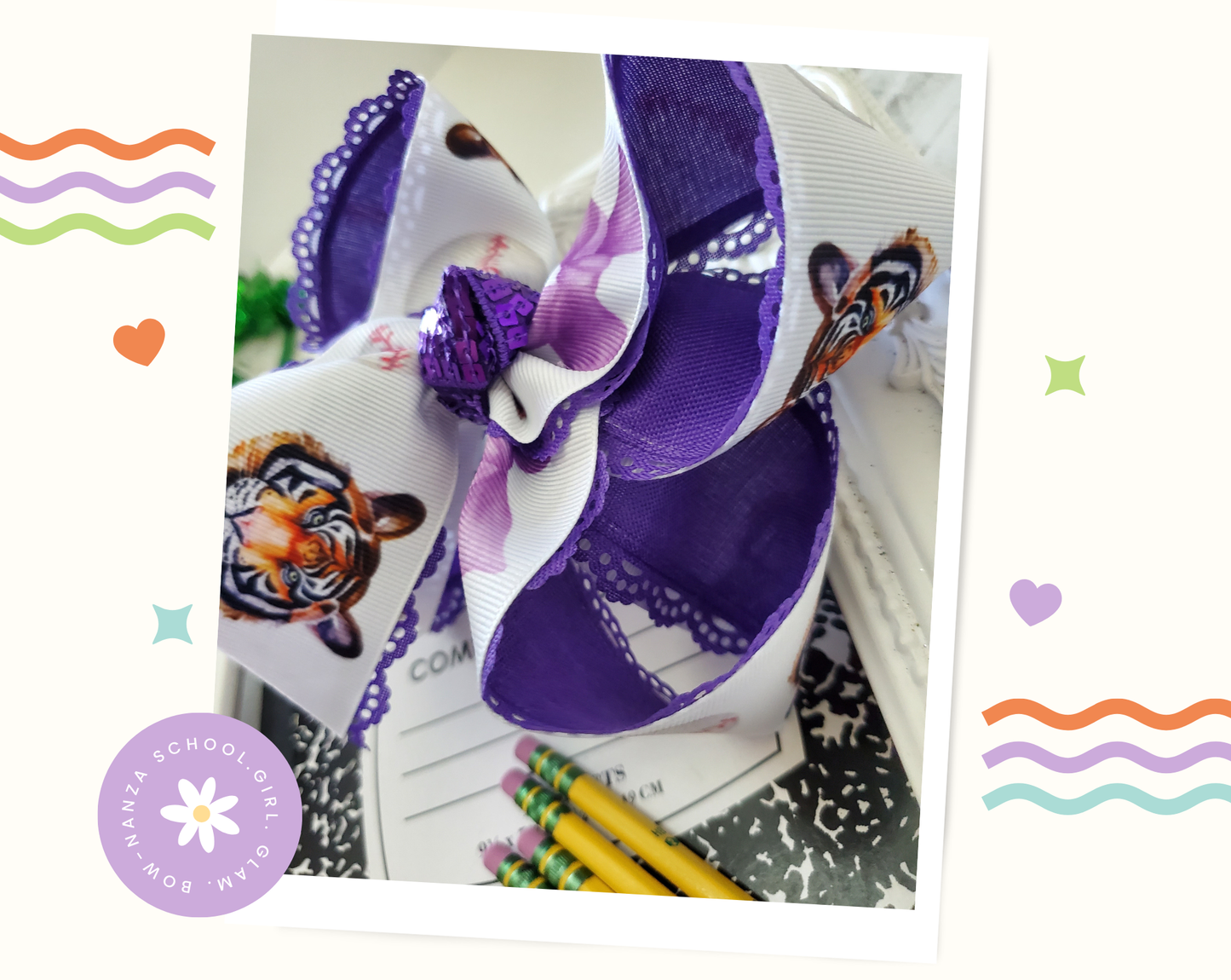 Tigers Baseball Hair Bow