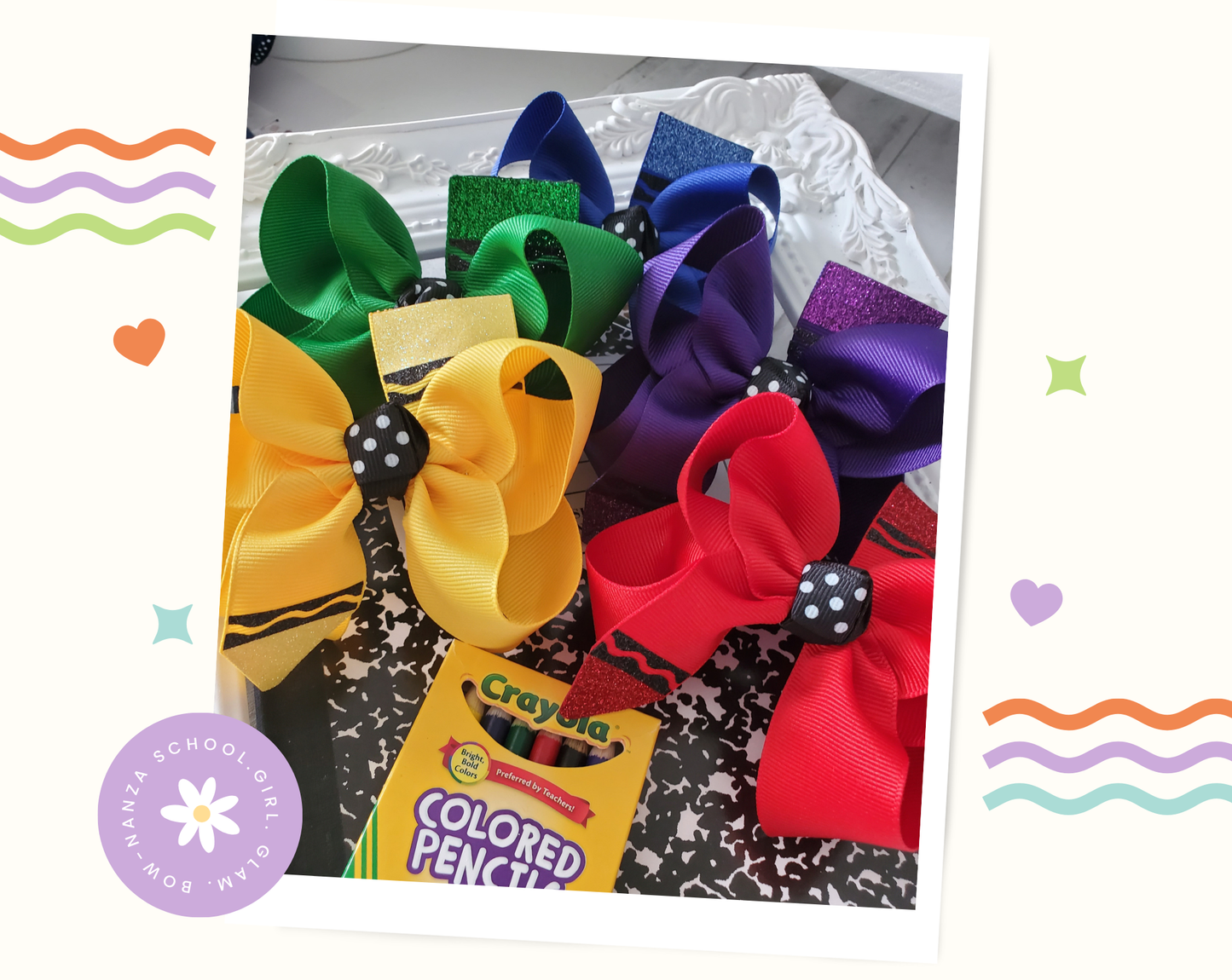 Crayon Hair Bow Bundle