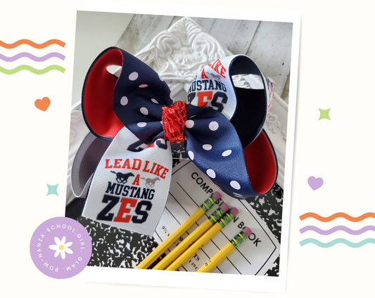 Zachary Elementary School Mustang Hair Bow